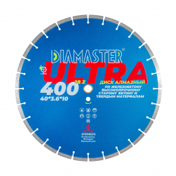 диск сегментный laser ultra д.400*2,6*25,4 (40*3,6*10)мм | 28z/железобетон/wet/dry diamaster