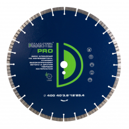 диск сегментный laser pro д.400*3,0*25,4 (40*3,6*12)мм | 28z/железобетон/wet diamaster