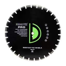диск сегментный laser pro д.500*3,2*25,4 (40*4,2*12/18)мм | 25+5z/асфальт/wet diamaster