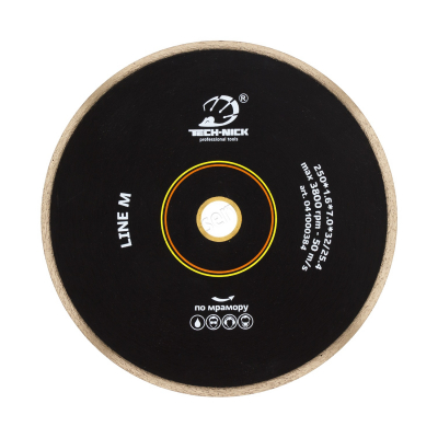 диск корона line m д.250*32/25,4 (1,6*7,0)мм | мрамор/wet tech-nick
