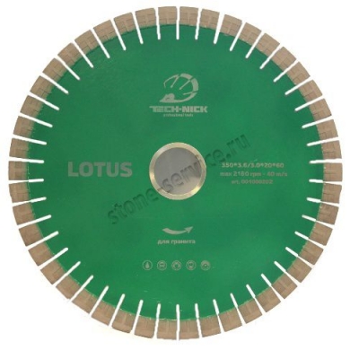 диск сегментный lotus д.330*2,2*60/50 (20*3,6/3,0*20)мм | 38z/гранит/wet tech-nick
