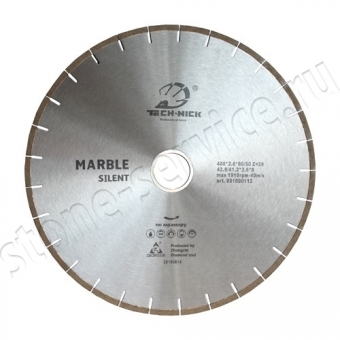 диск сегментный бесшумный marble д.450*3,0*60/50 (44,0/42,4*4,0*8,0)мм | 32z/мрамор/wet tech-nick