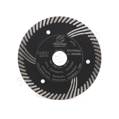 диск турбо euro master д.115*22,2 (2,4*10)мм | гранит/dry tech-nick