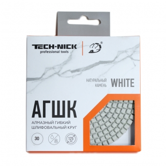 агшк white new д.125*2,5 № 800 (гранит/мрамор) | wet/dry белый / tech-nick /