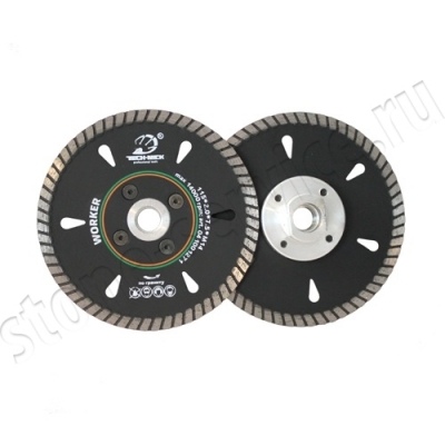 диск турбо worker д.115*m14 (2,0*7,5)мм | гранит/dry tech-nick