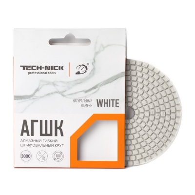 агшк white new д.100*2,5 № 3000 (гранит/мрамор) | wet/dry оранжевый tech-nick