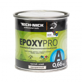 клей эпоксидный epoxypro (прозрачный/густой) 0,66+0,33кг tech-nick